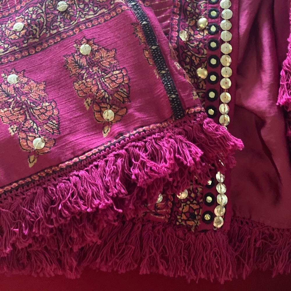 NEW Free People pink kimono sequin jacket - Picture 5 of 5